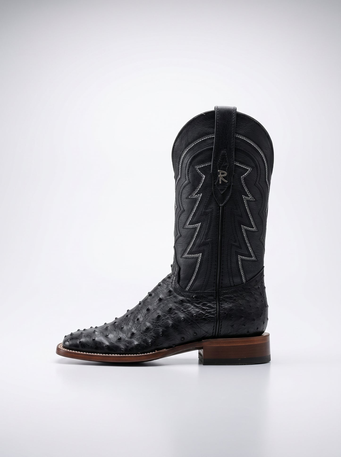 Ranchers Onyx Quill — Black Mid Square Toe