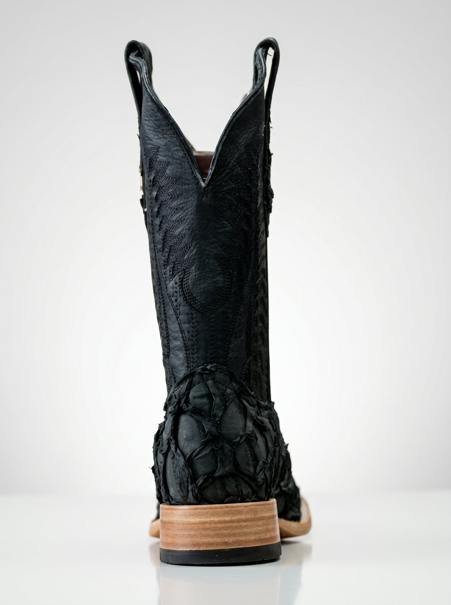 Ranchers Black Scale Exotic — Matte Wide Square Toe