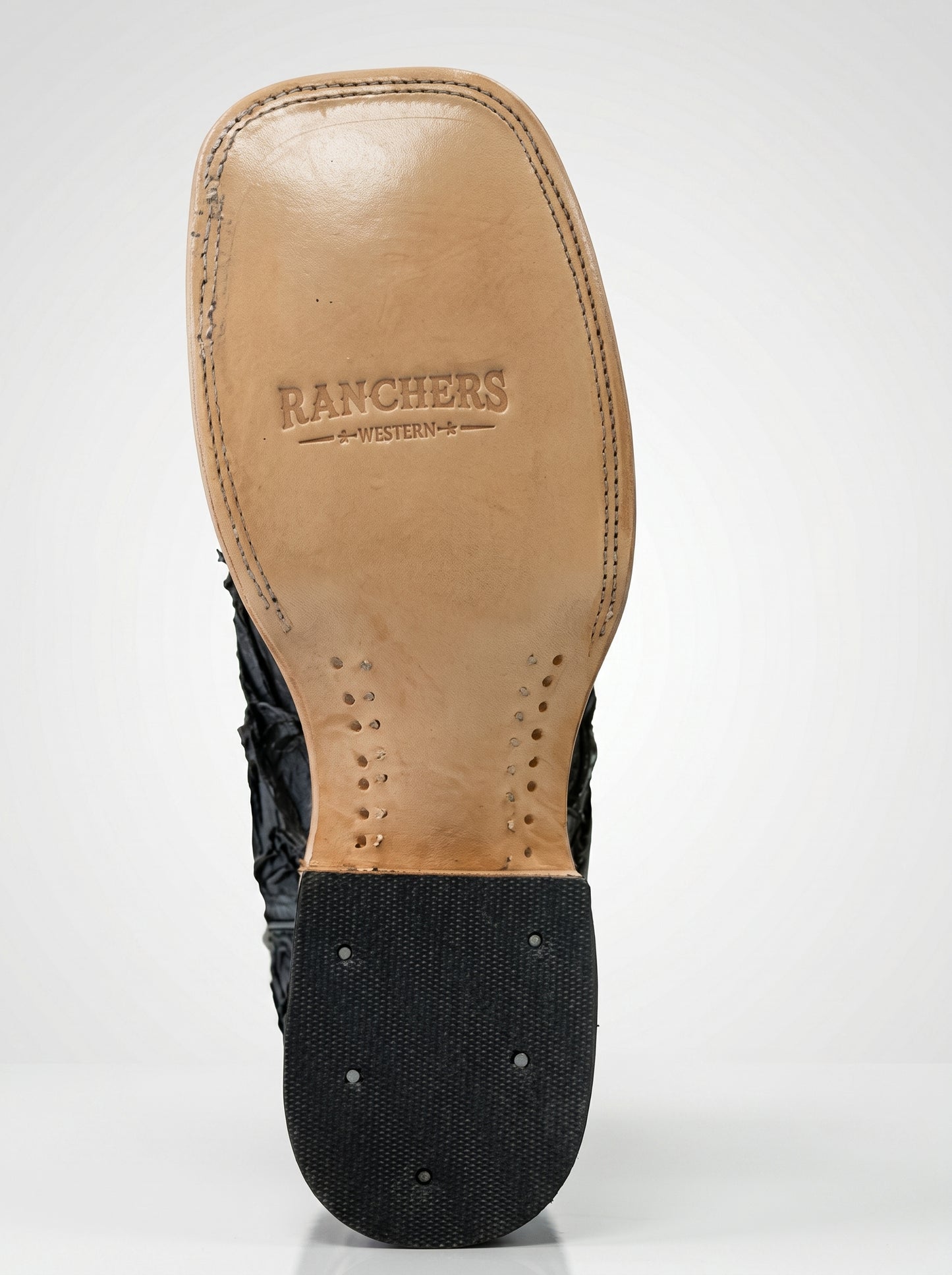 Ranchers Black Scale Exotic — Matte Wide Square Toe