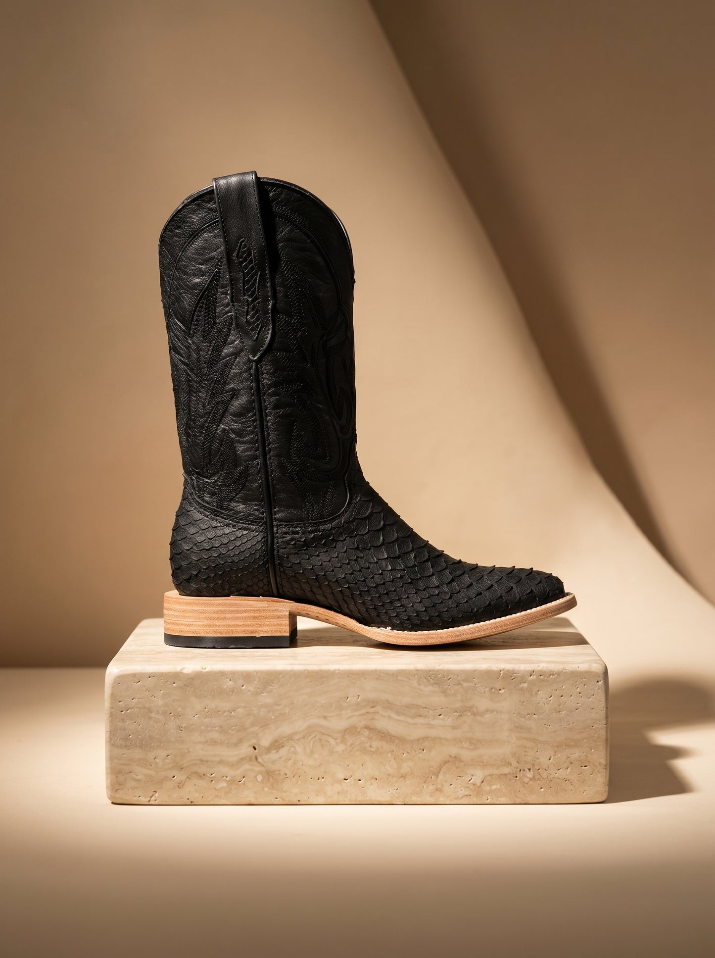 Ranchers Midnight Serpent — Black Matte Wide Square Toe
