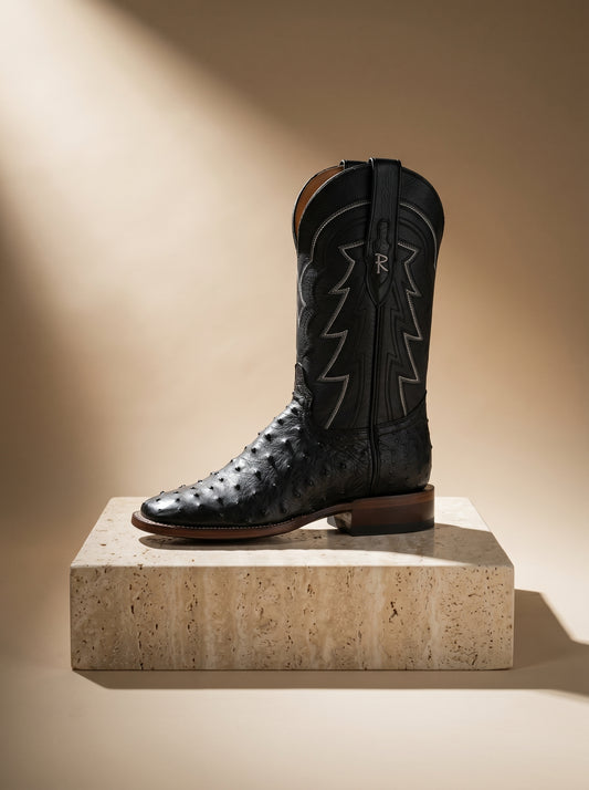 Ranchers Onyx Quill — Black Mid Square Toe